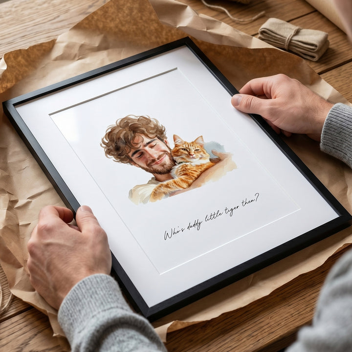 Custom Watercolour Illustrated Pet Print