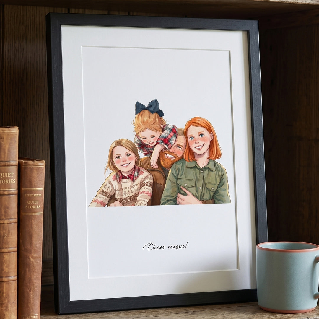 Custom Anime Style Illustrated Portrait Print