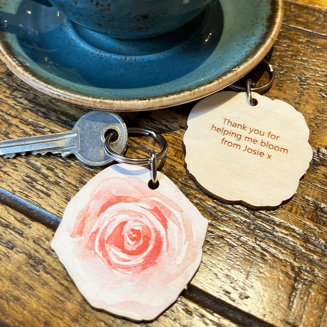 Personalised Flower Keyring