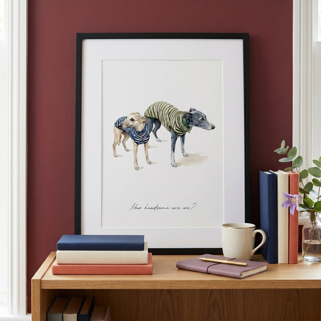 Custom Watercolour Illustrated Pet Print