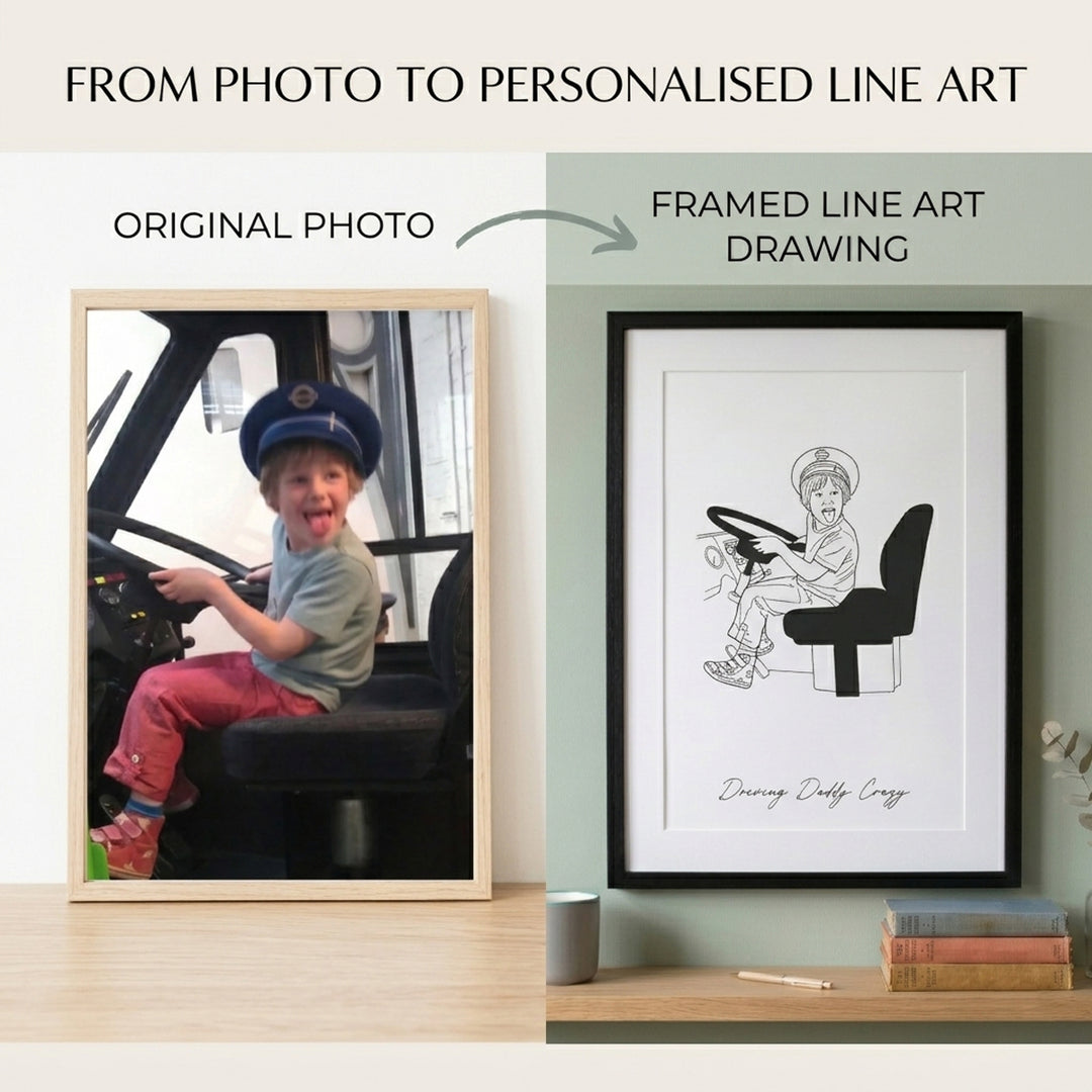 Custom Line Drawing Portrait Print