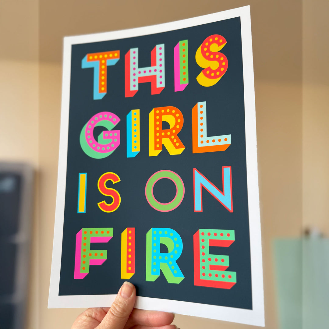 This Girl Is On Fire Feminist Giclee Print