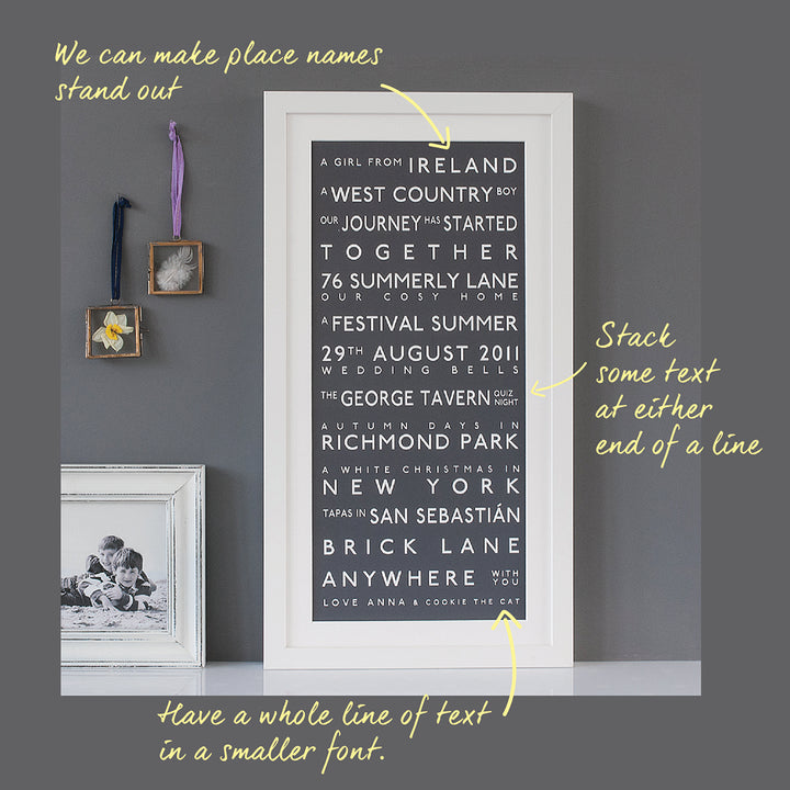 Couples Personalised Destination Bus Blind