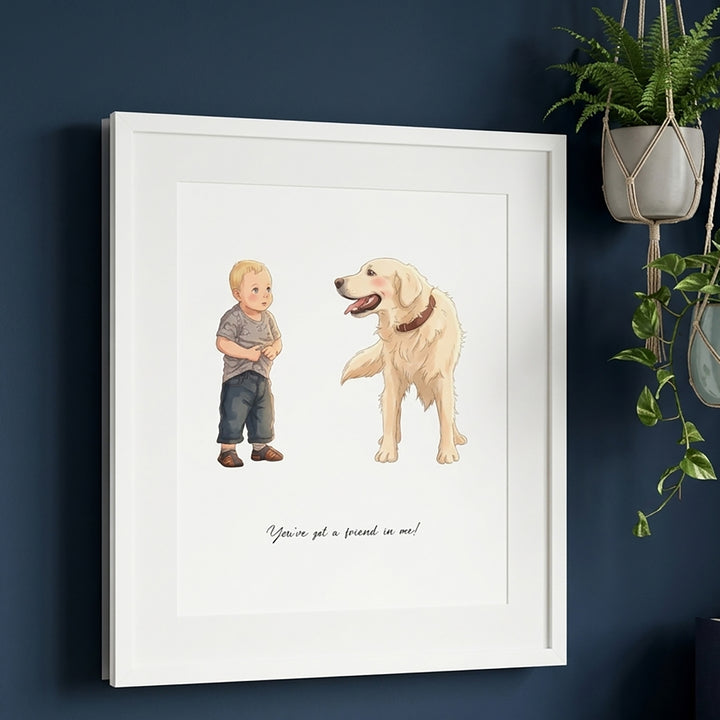 Custom Anime Style Illustrated Portrait Print