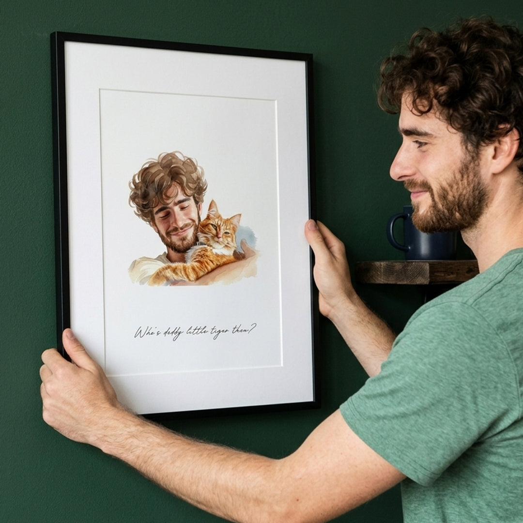 Custom Watercolour Illustrated Pet Print