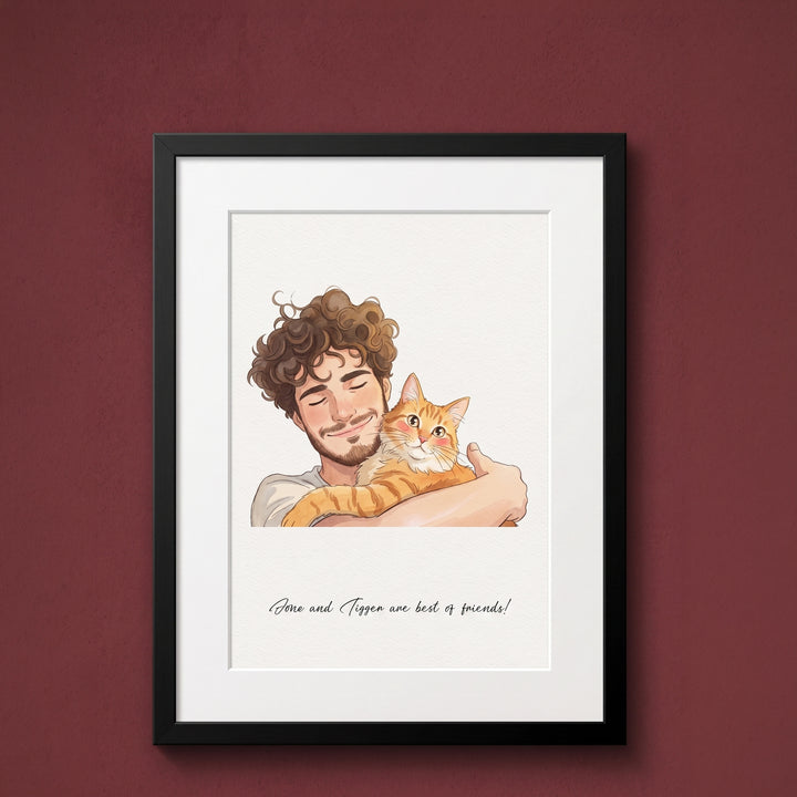 Custom Anime Style Illustrated Portrait Print