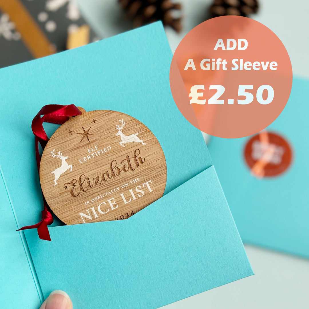 Wooden Personalised Nice List Christmas Bauble