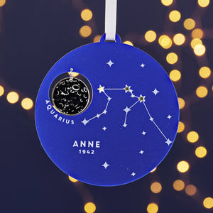 Night Sky Personalised Star Sign Zodiac Christmas Tree Decoration