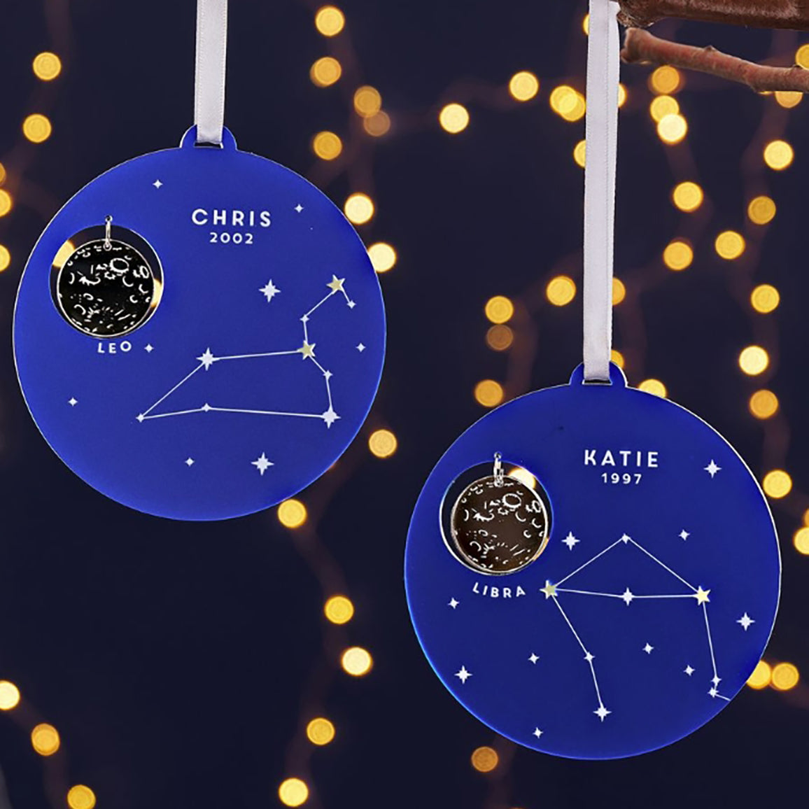 Night Sky Personalised Star Sign Zodiac Christmas Tree Decoration