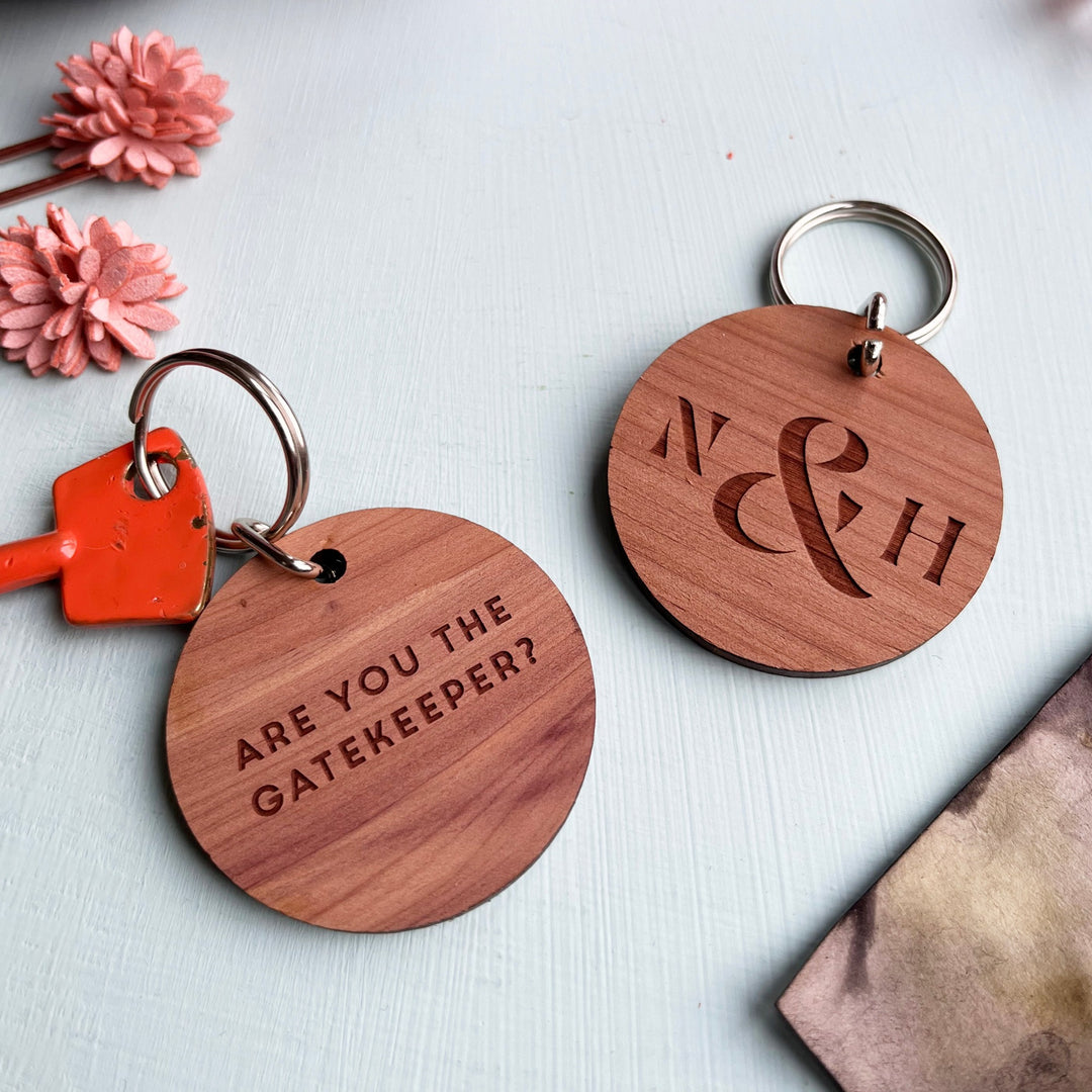 Pair Of Personalised Couples Ampersand Keyrings