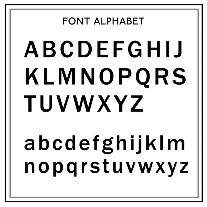 Image to show the font used on to laser engrave notebooks