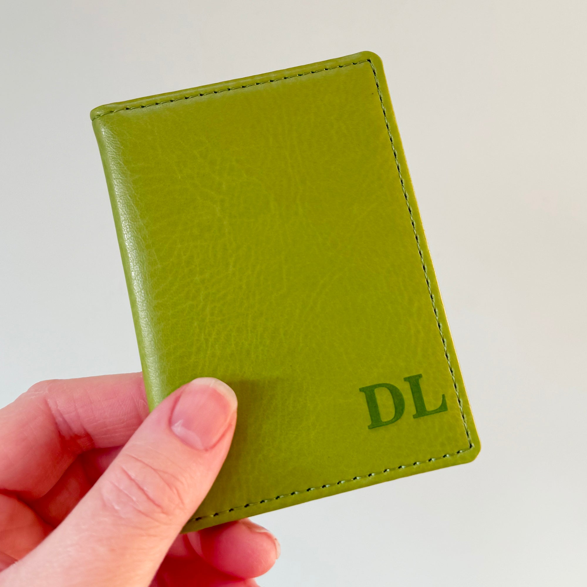 Personalised ID and card holder with monogram initials