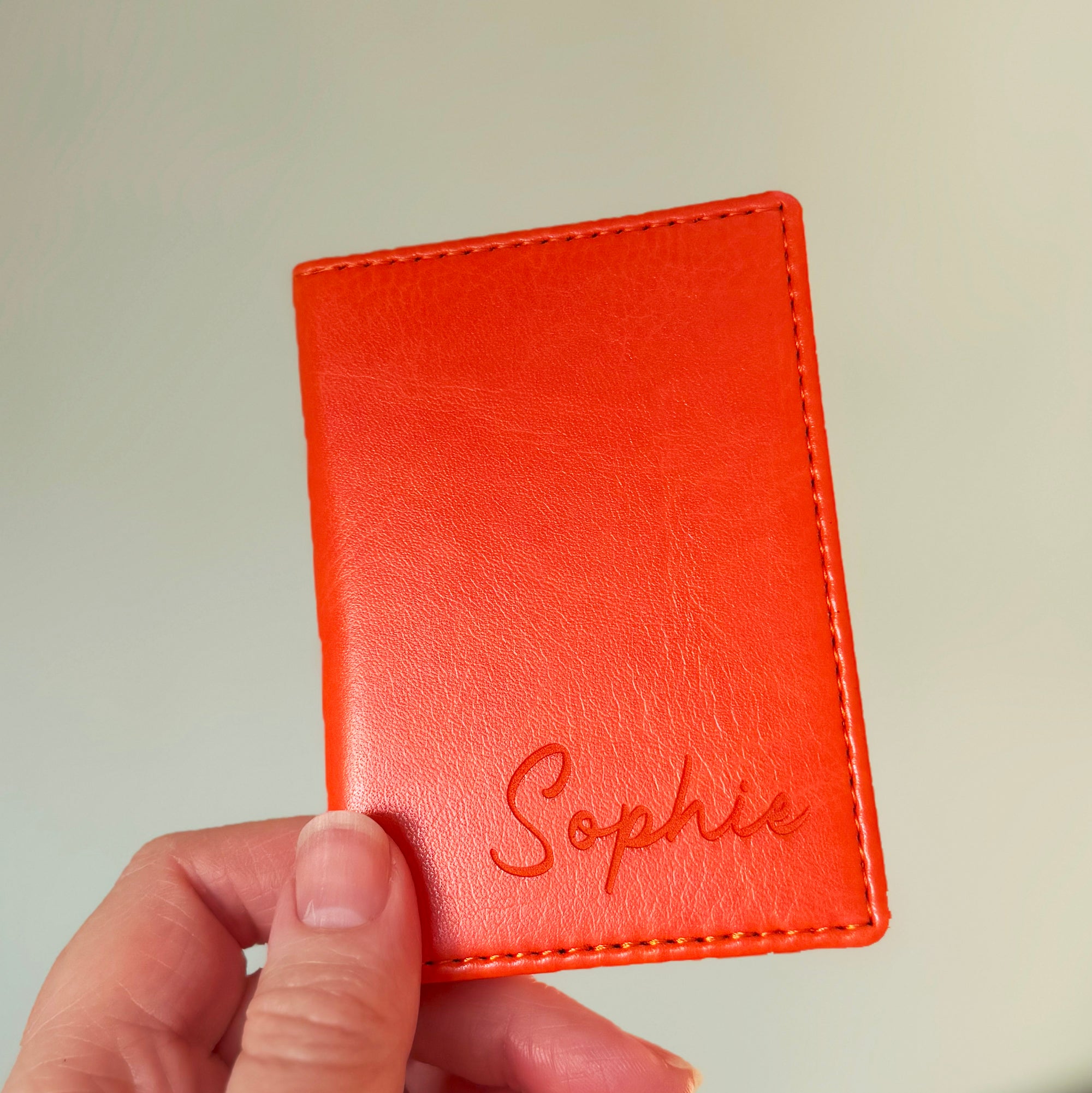 Personalised Travel Card Holder with Script Name