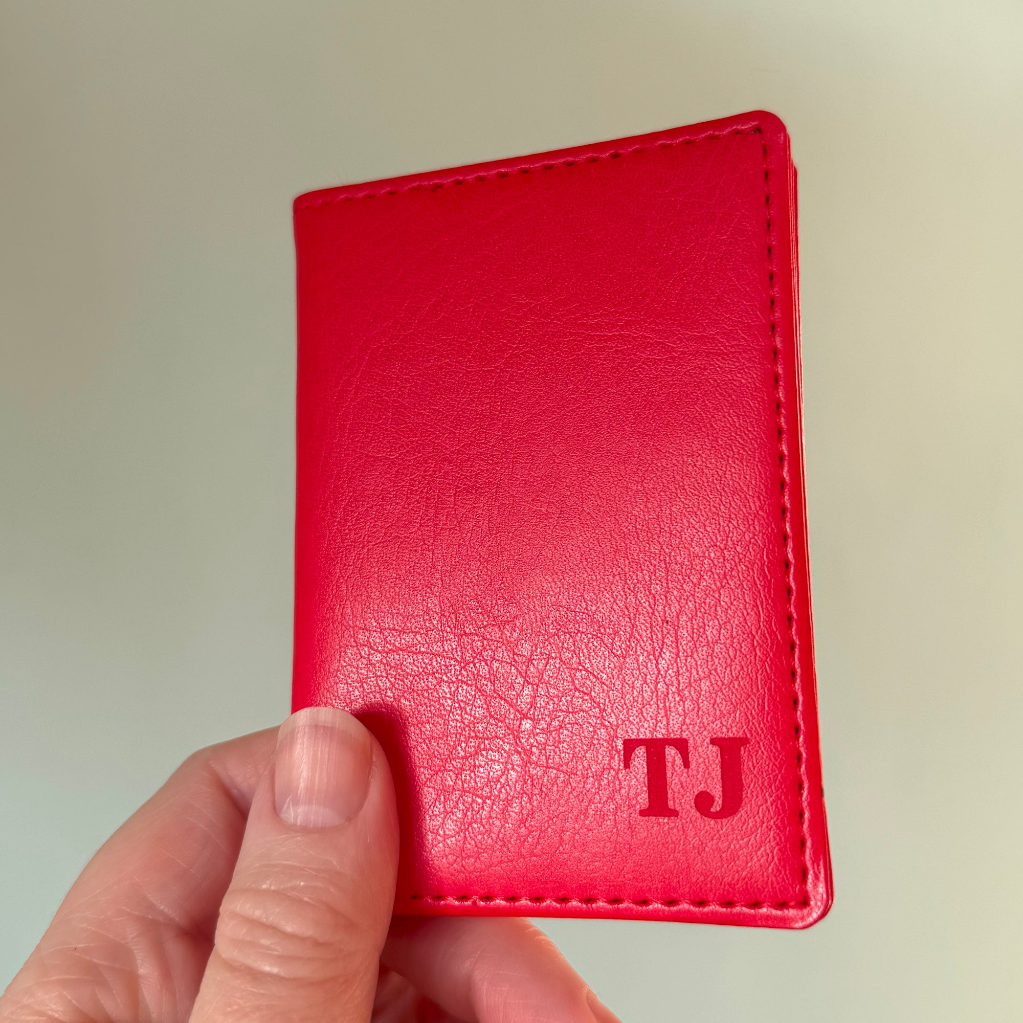 Personalised ID and card holder with monogram initials