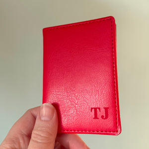 Personalised ID and card holder with monogram initials