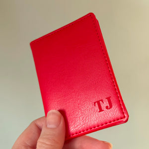 Personalised ID and card holder with monogram initials