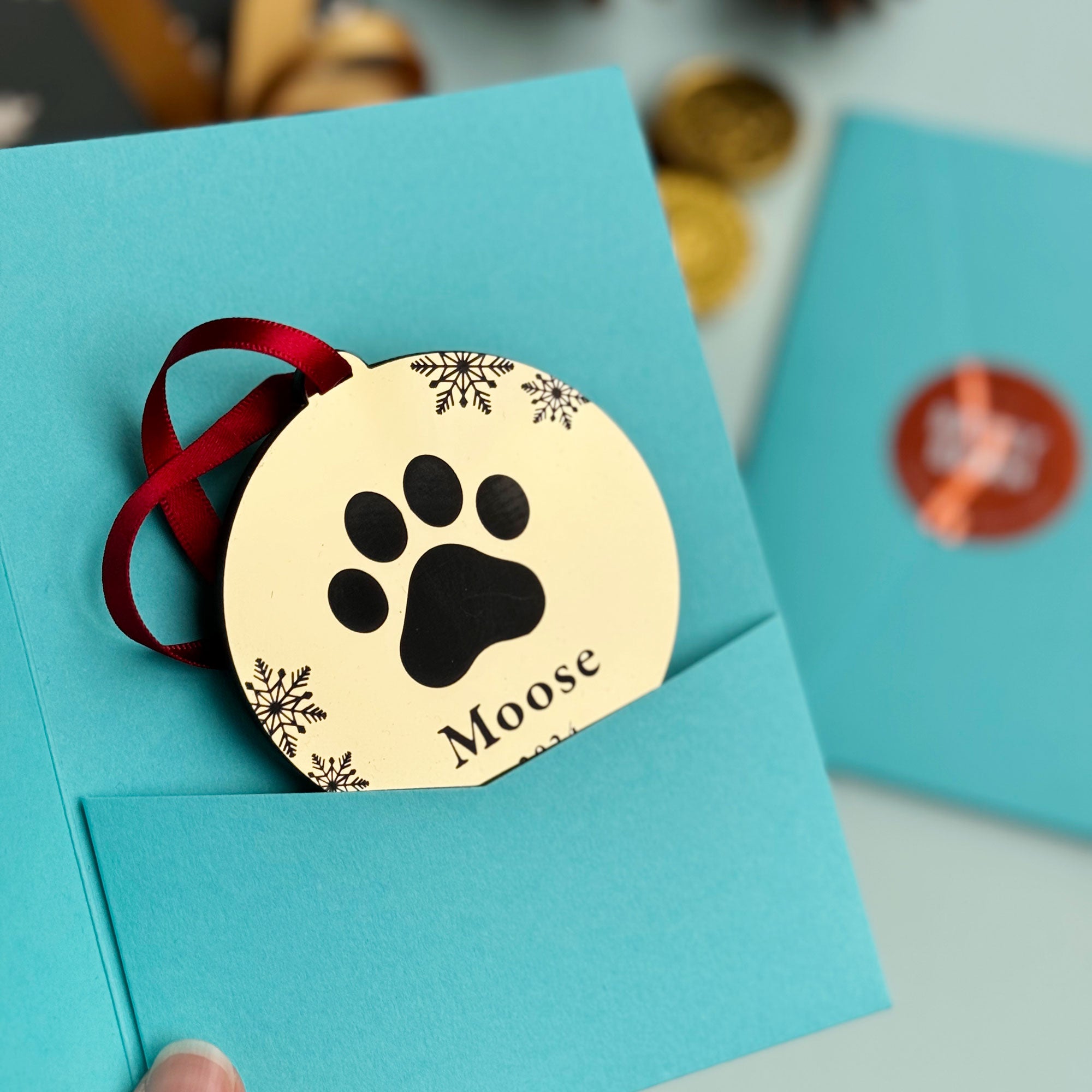 Personalised Dog/Cat Paw Print Christmas Decoration