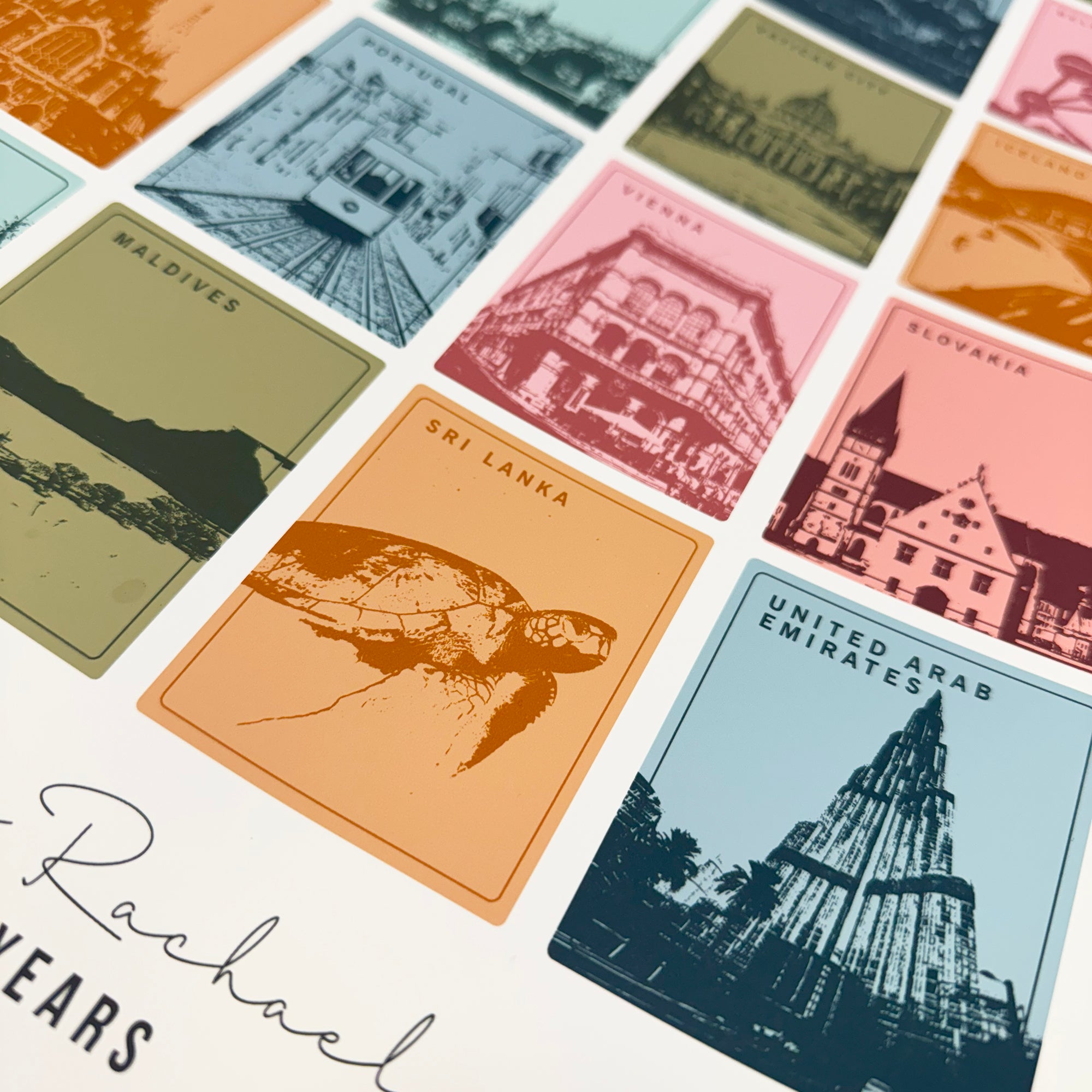 25th Anniversary Travel Memories Print