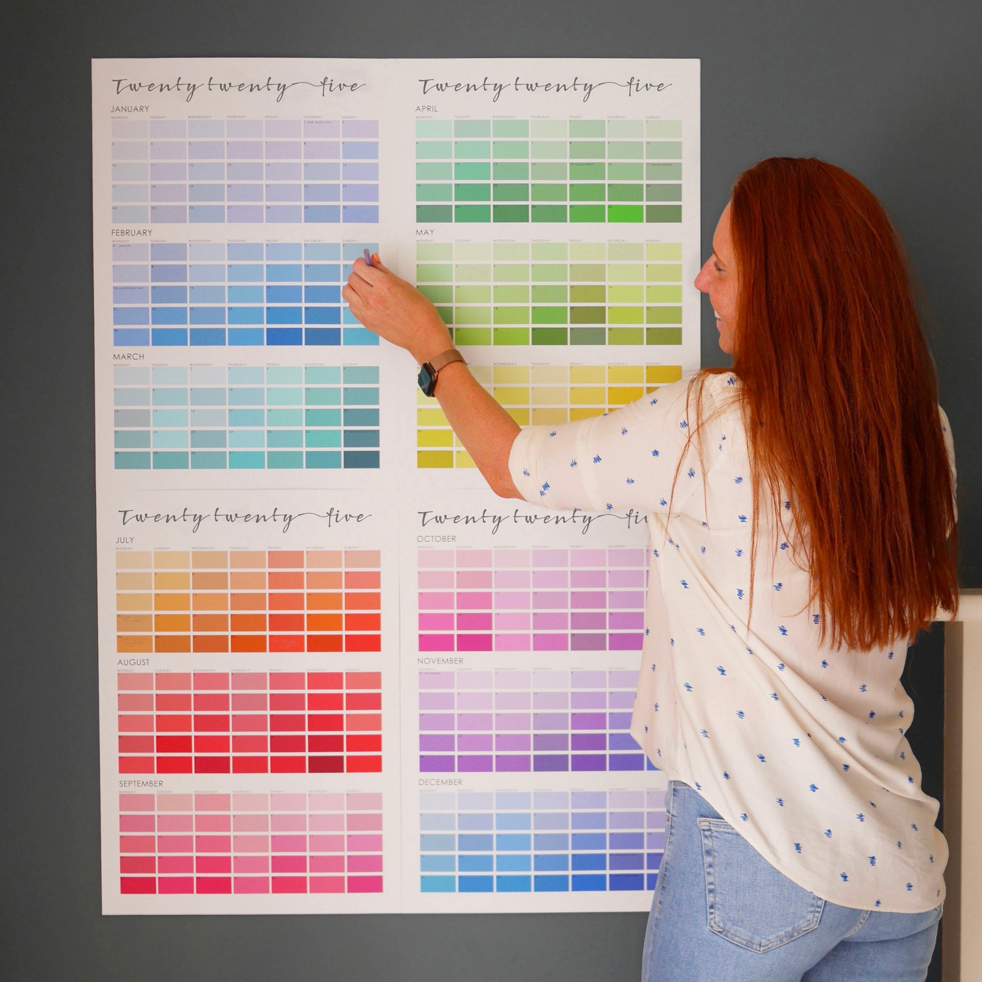 Paint Chip Colour Swatch Wall Planner Calendar