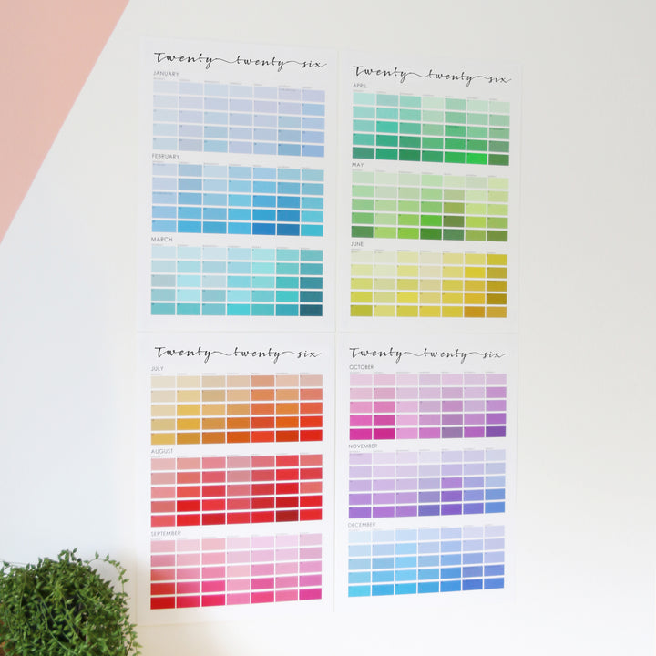 Paint Chip Colour Swatch Wall Planner Calendar