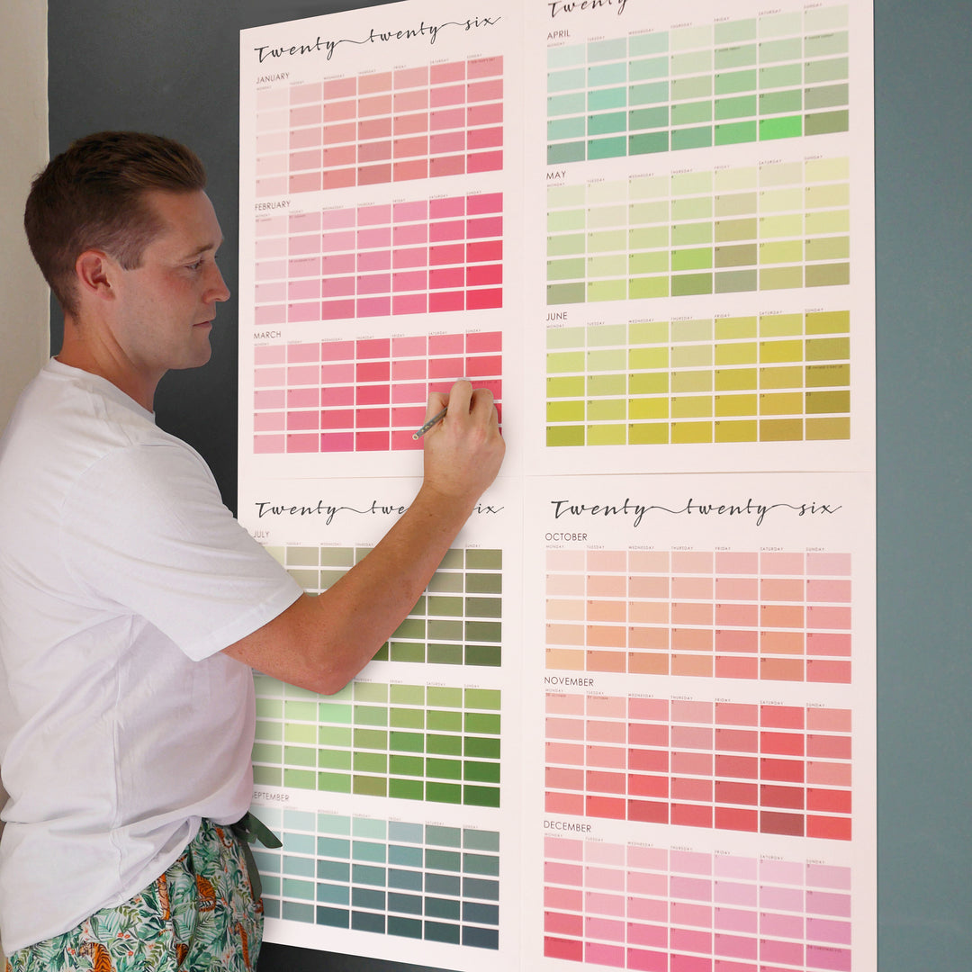 Paint Chip Colour Swatch Wall Planner Calendar