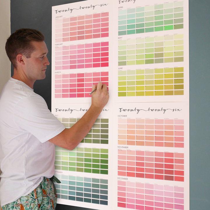 Paint Chip Colour Swatch Wall Planner Calendar