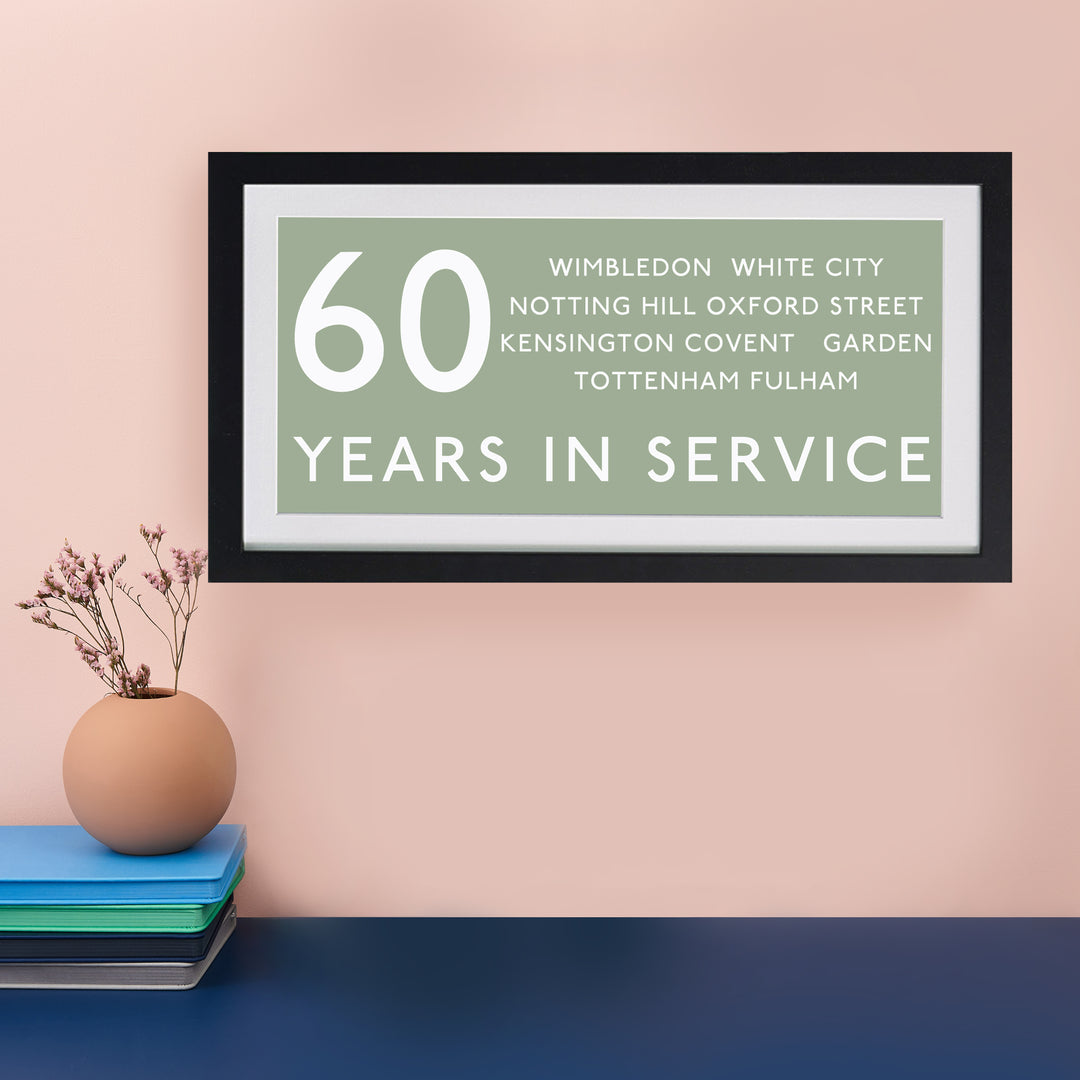 Personalised 60th Birthday Bus Blind Print