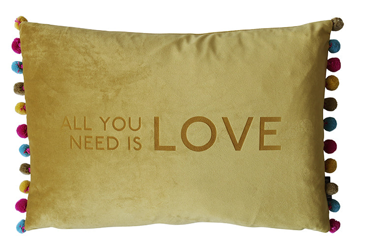 Favourite Quote or Song Lyric Pom Pom Cushion