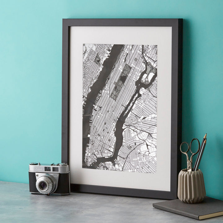 New York Metallic Engraved Artwork