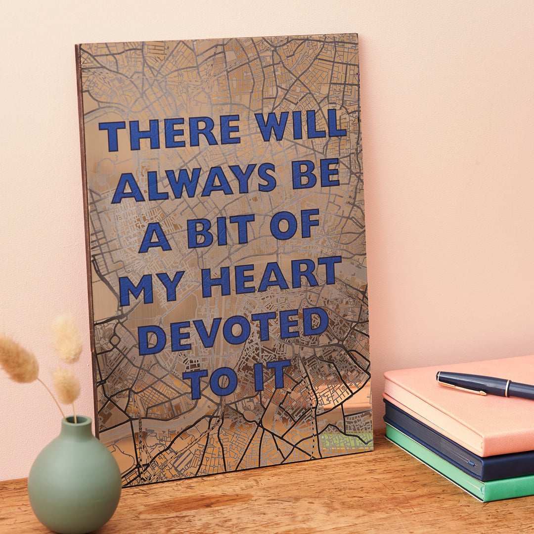 Personalised Metallic Map Wall Art
