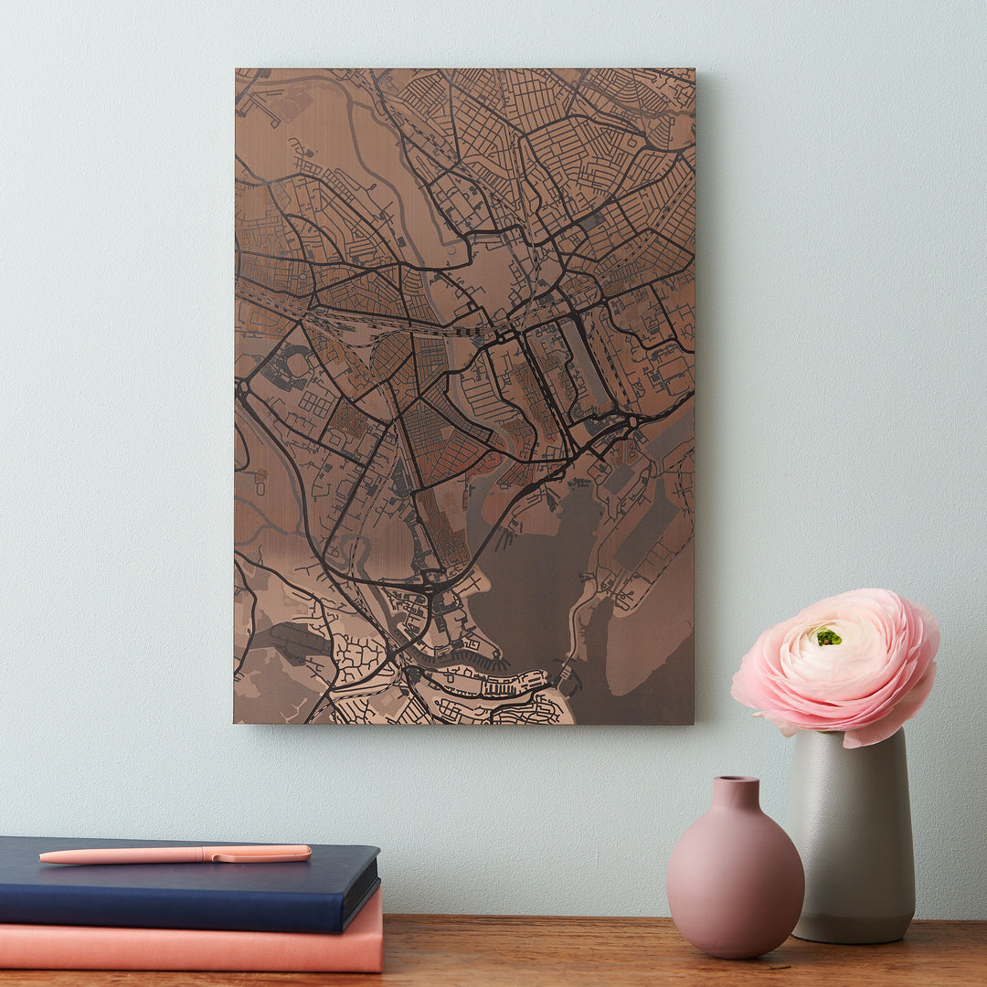 Personalised Metallic Map Wall Art
