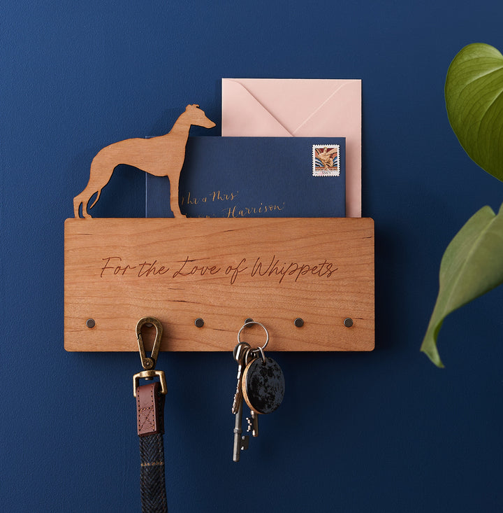 Personalised Breed Of Dog Key Holder And Letter Rack