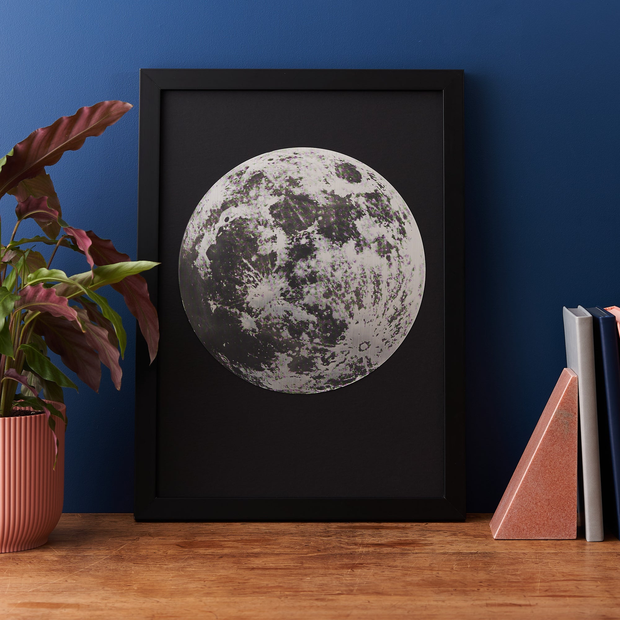 Full Moon Metallic Engraved Art Print