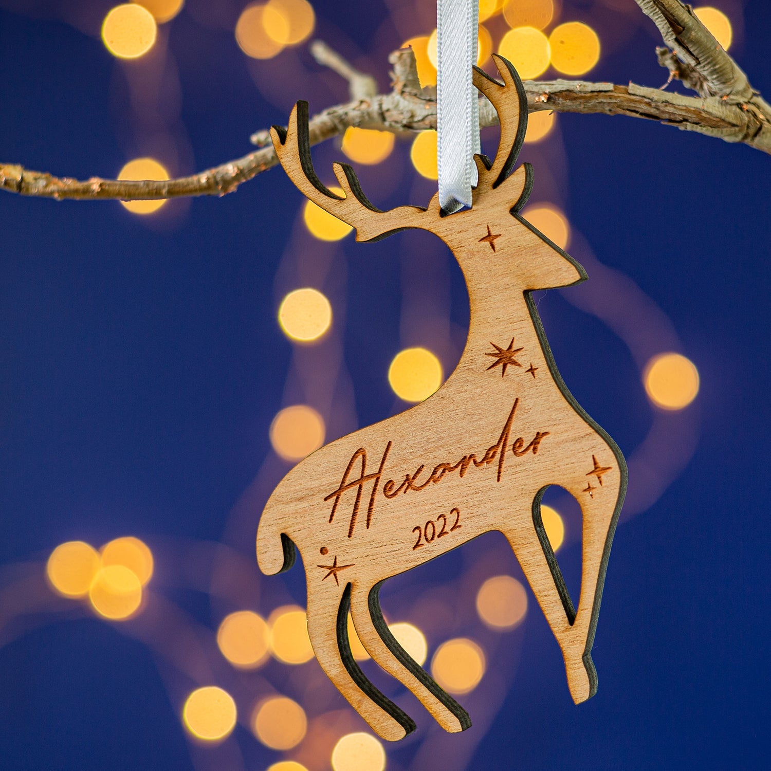 Personalised Reindeer Christmas Tree Decoration