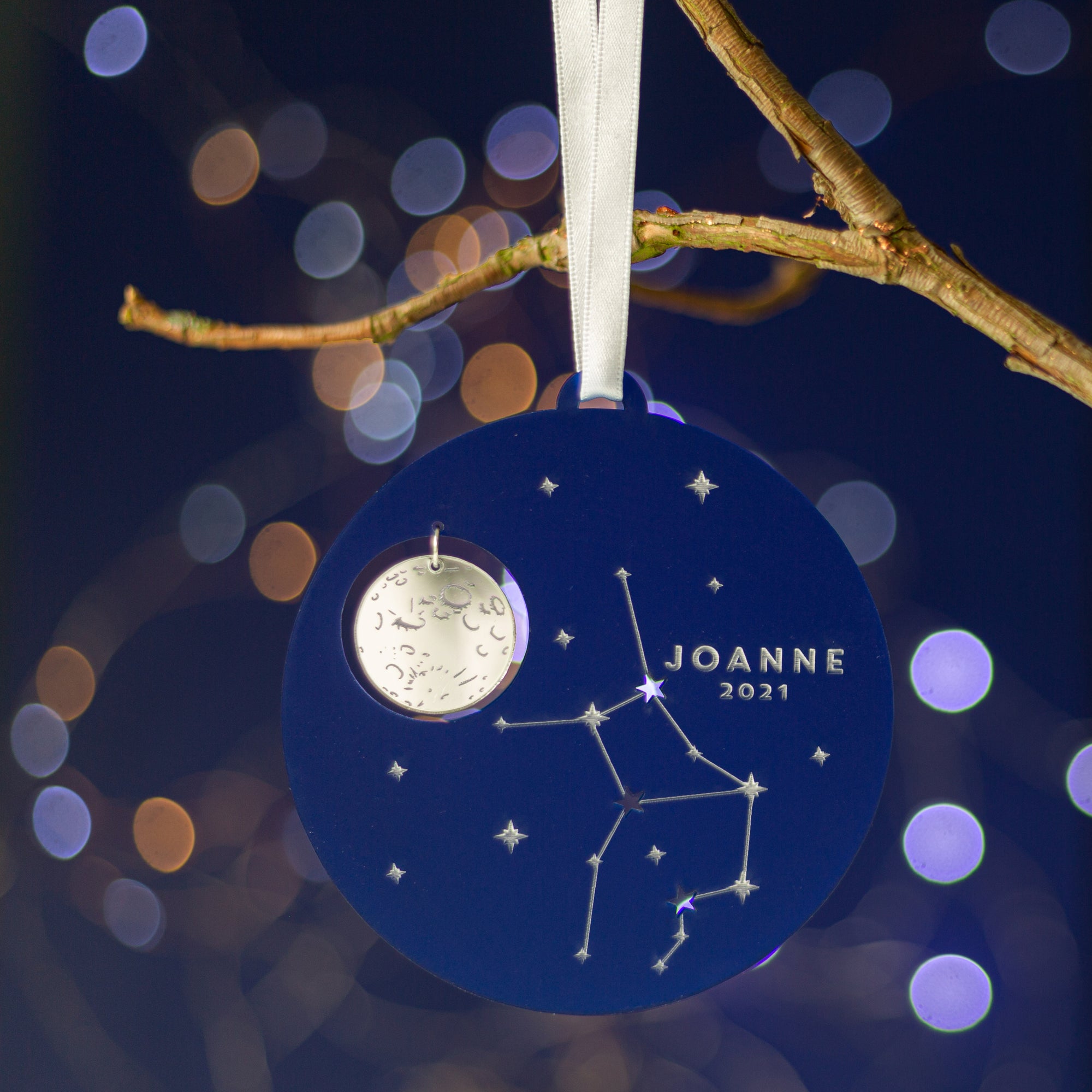Night Sky Personalised Star Sign Zodiac Christmas Tree Decoration