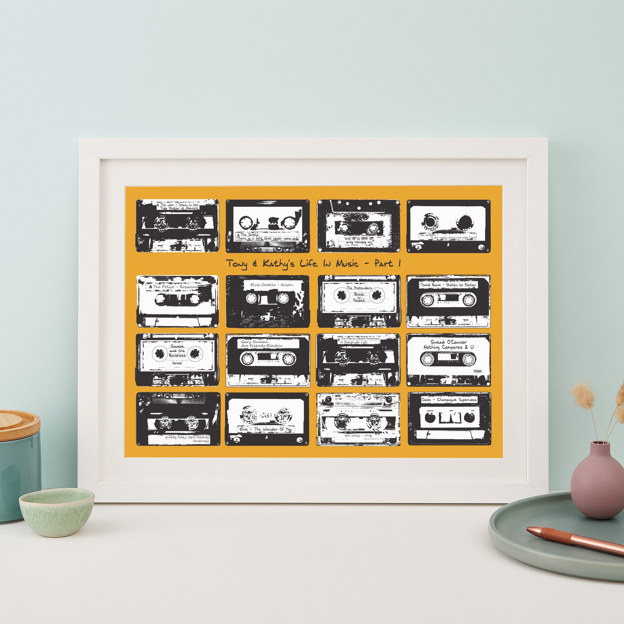 Personalised Playlist Cassette Print by Betsy Benn