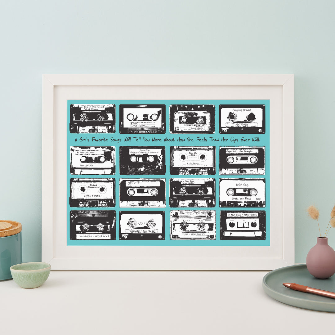 Personalised Cassette Playlist Print