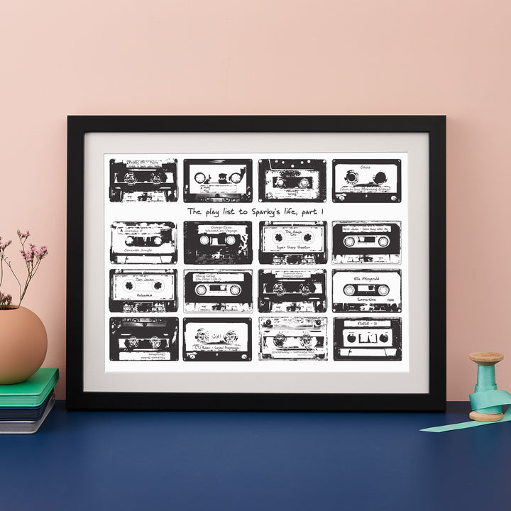 Personalised Cassette Playlist Print