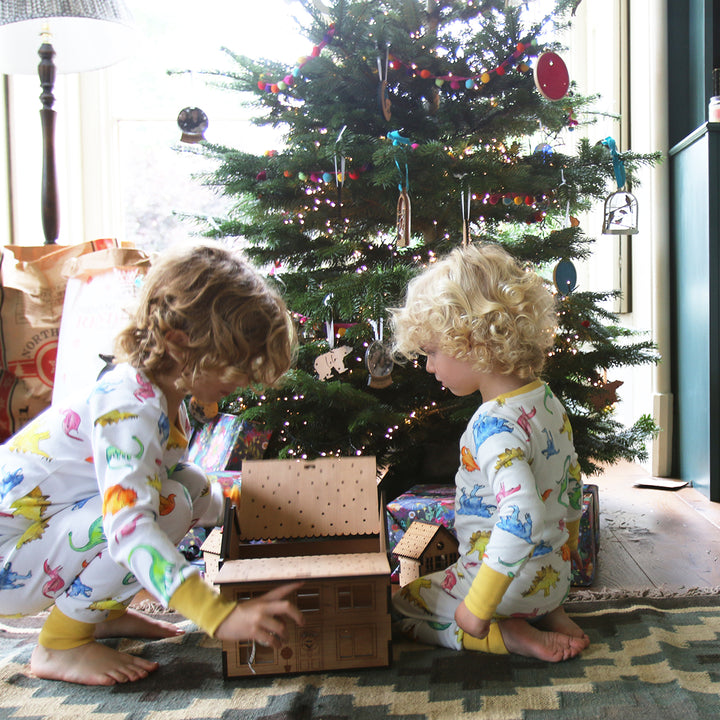Personalised Wooden Christmas Eve Box House