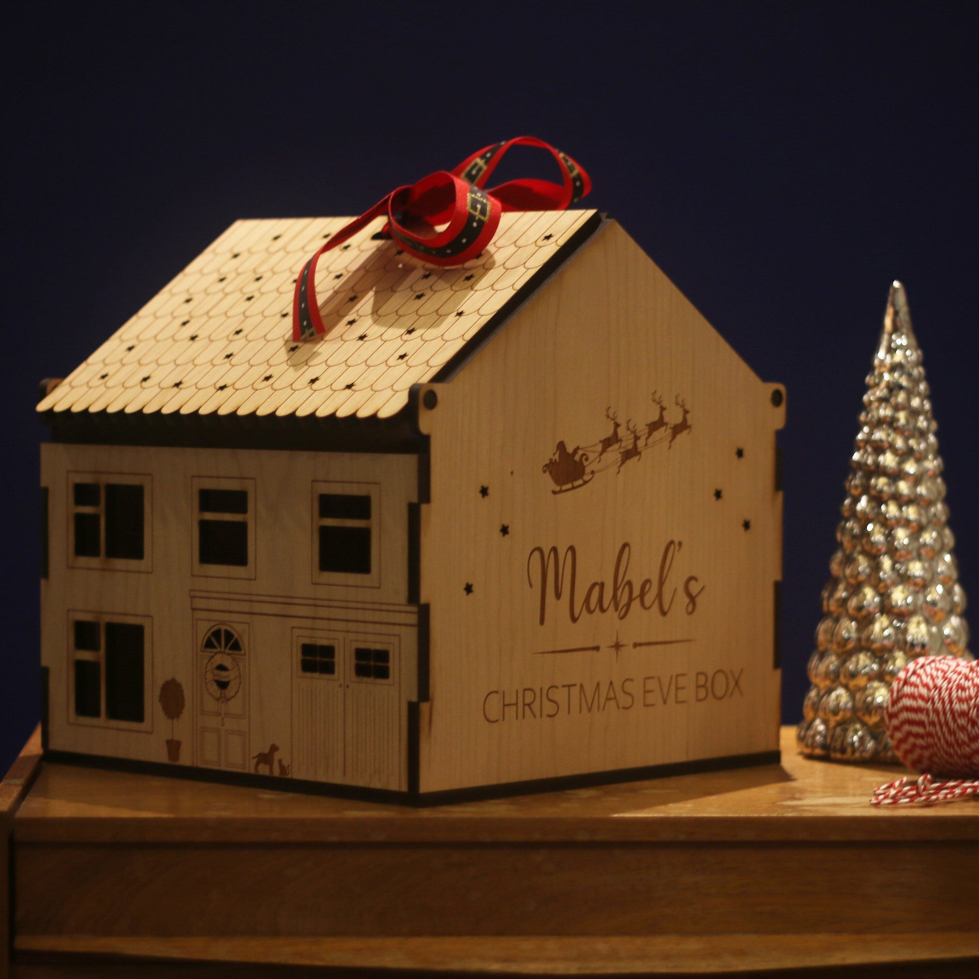 Personalised Wooden Christmas Eve Box House-Decoration-Betsy Benn