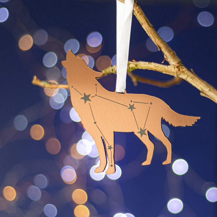 Lupus the Wolf Constellation Metallic Decoration