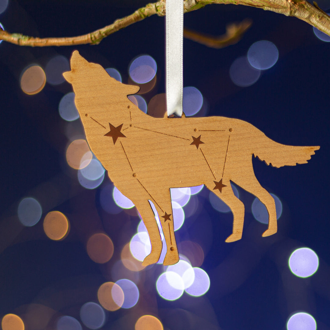 Lupus Wolf Constellation Wooden Christmas Decoration