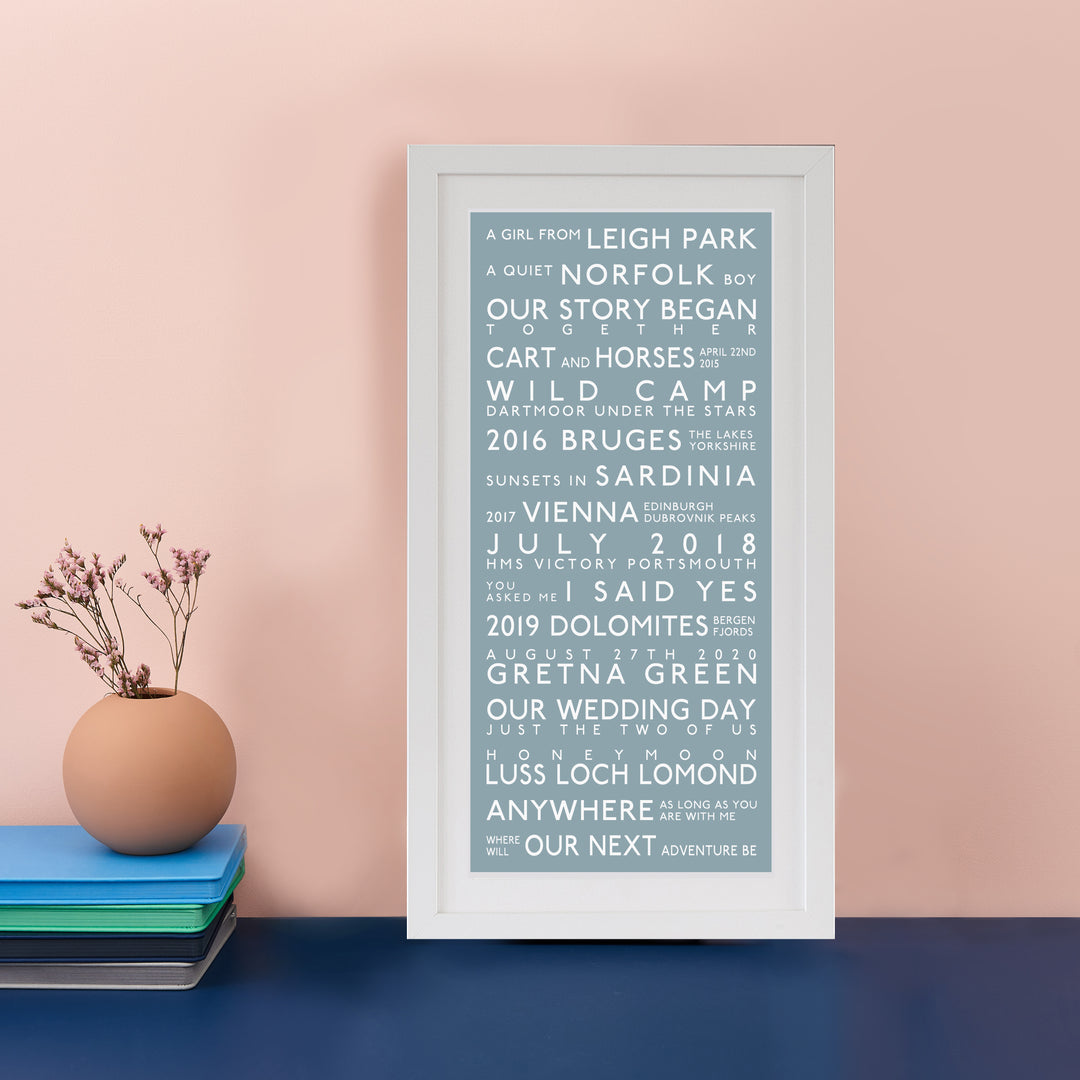 Couples Personalised Destination Bus Blind