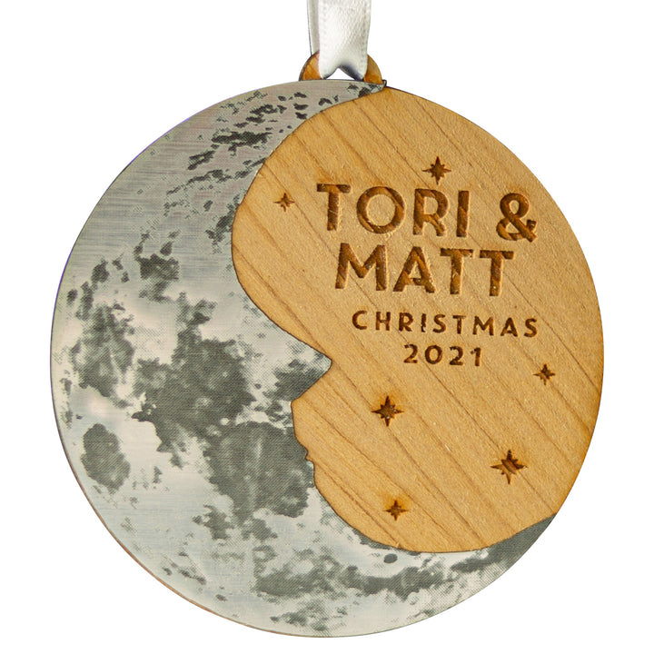 close-up photos of the decorations and their custom engravings.