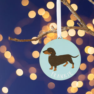 Dachshund Personalised Dog Christmas Tree Decoration