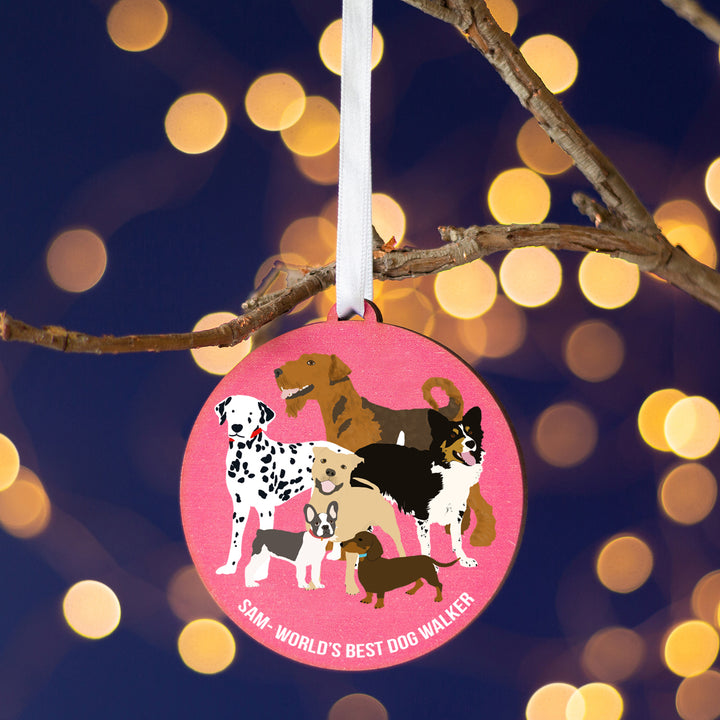 Personalised Best Dog Walker/Sitter/Vet Christmas Tree Decoration