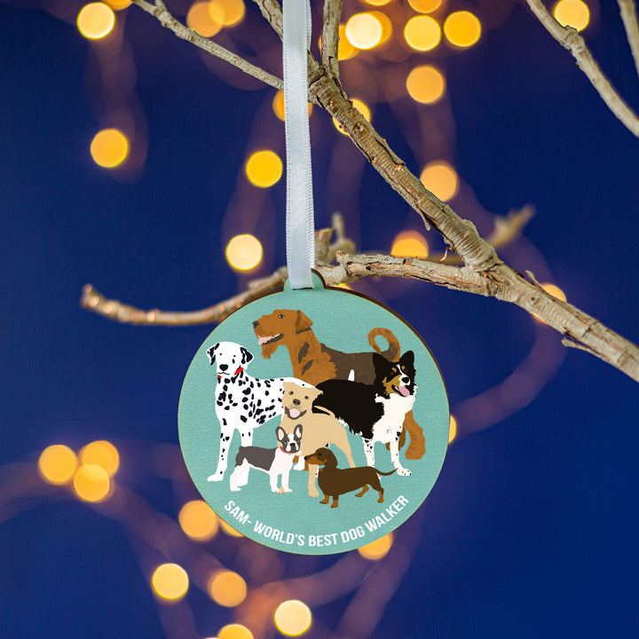 Personalised Best Dog Walker/Sitter/Vet Christmas Tree Decoration