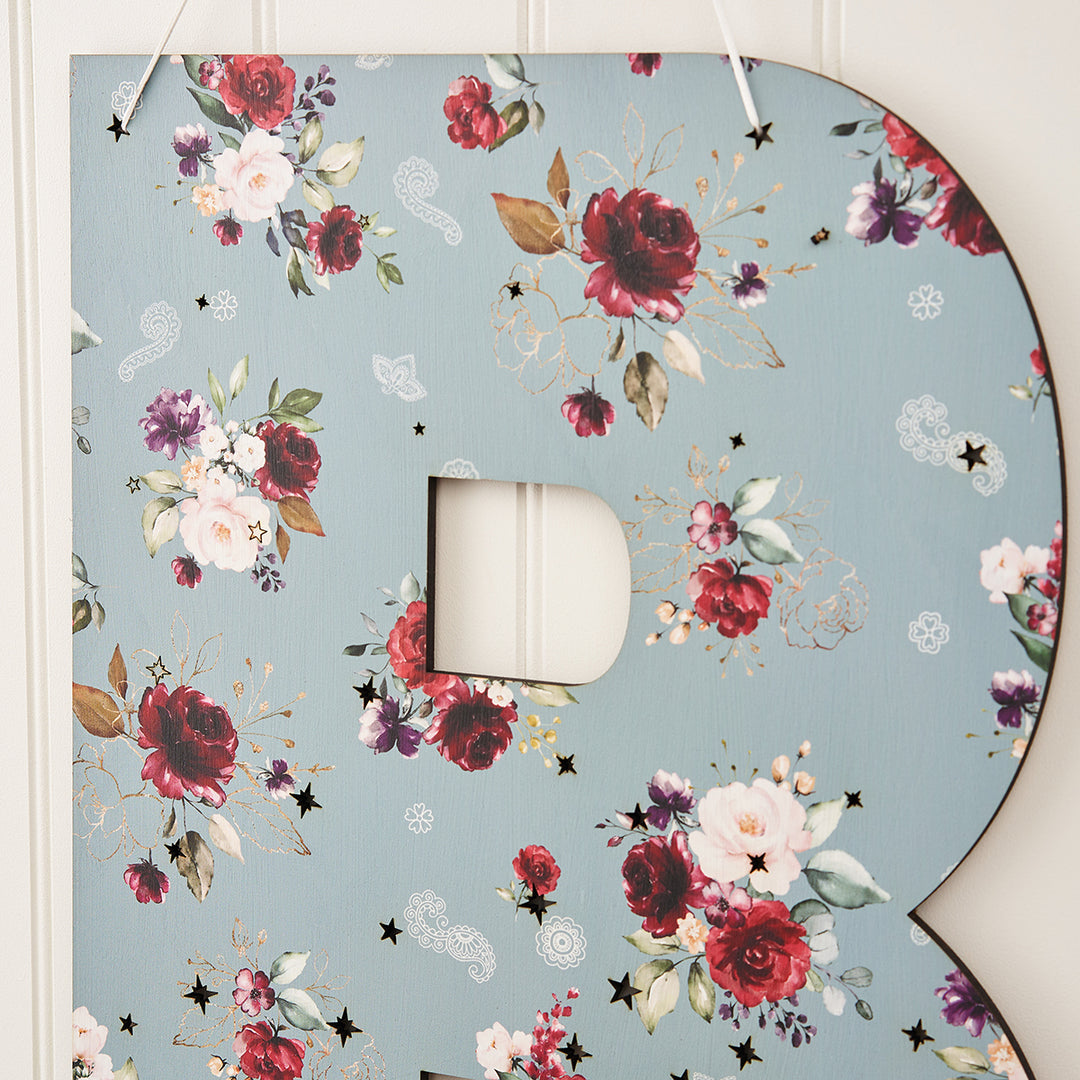 Large Floral Wooden Personalised Initial Advent Calendar