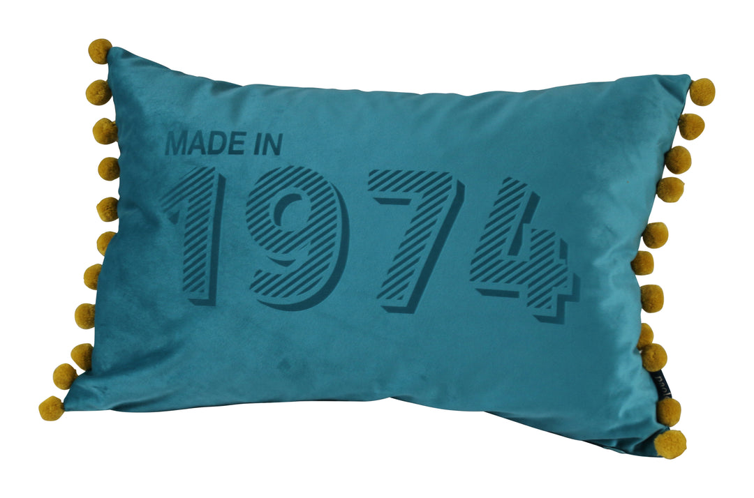 Personalised Made In Year Velvet Cushion