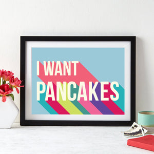 I Want Pancakes Colourful Giclee Print-Betsy Benn